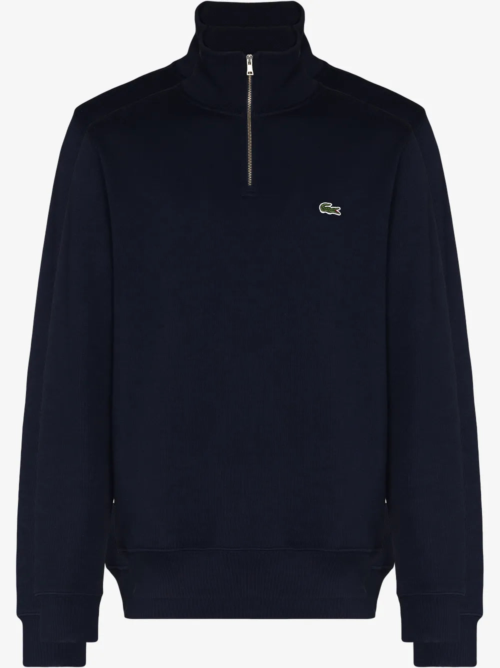 Casaco azul escuro gola alta com logo bordado