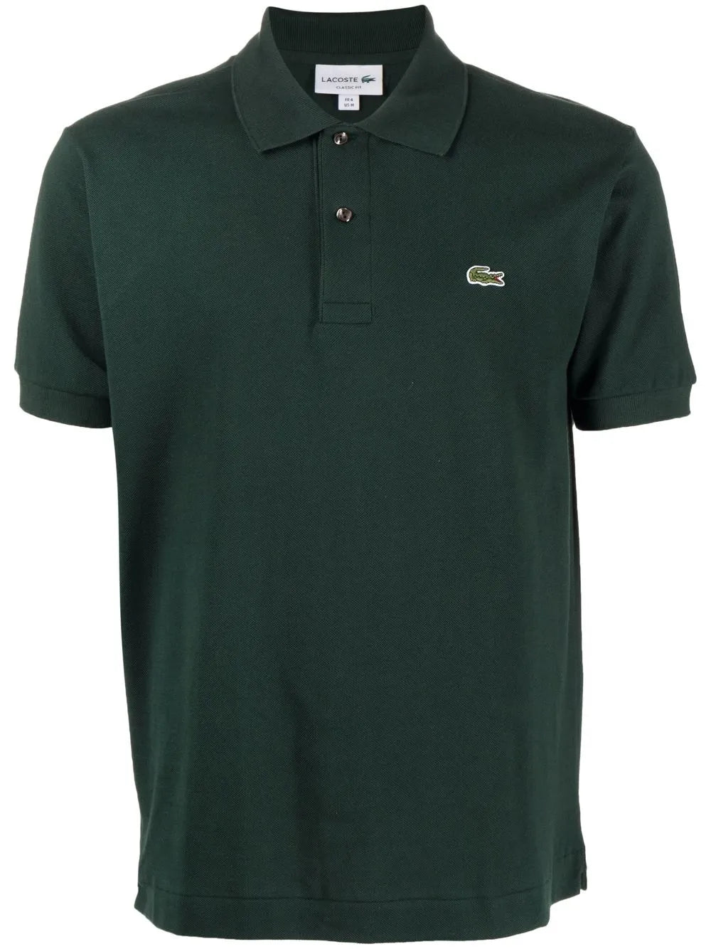 Camisa polo verde escuro com mangas curtas com patch de logo