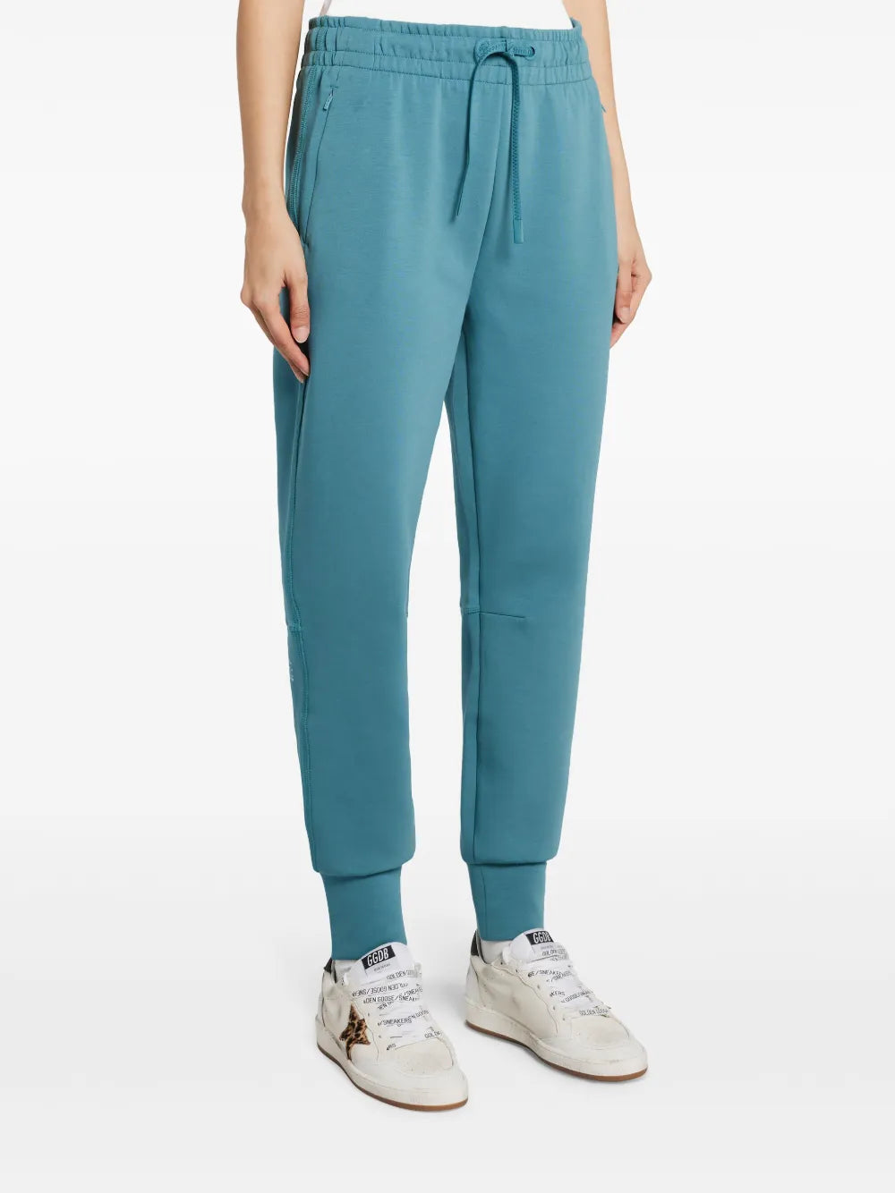 calças com aplique de logotipo