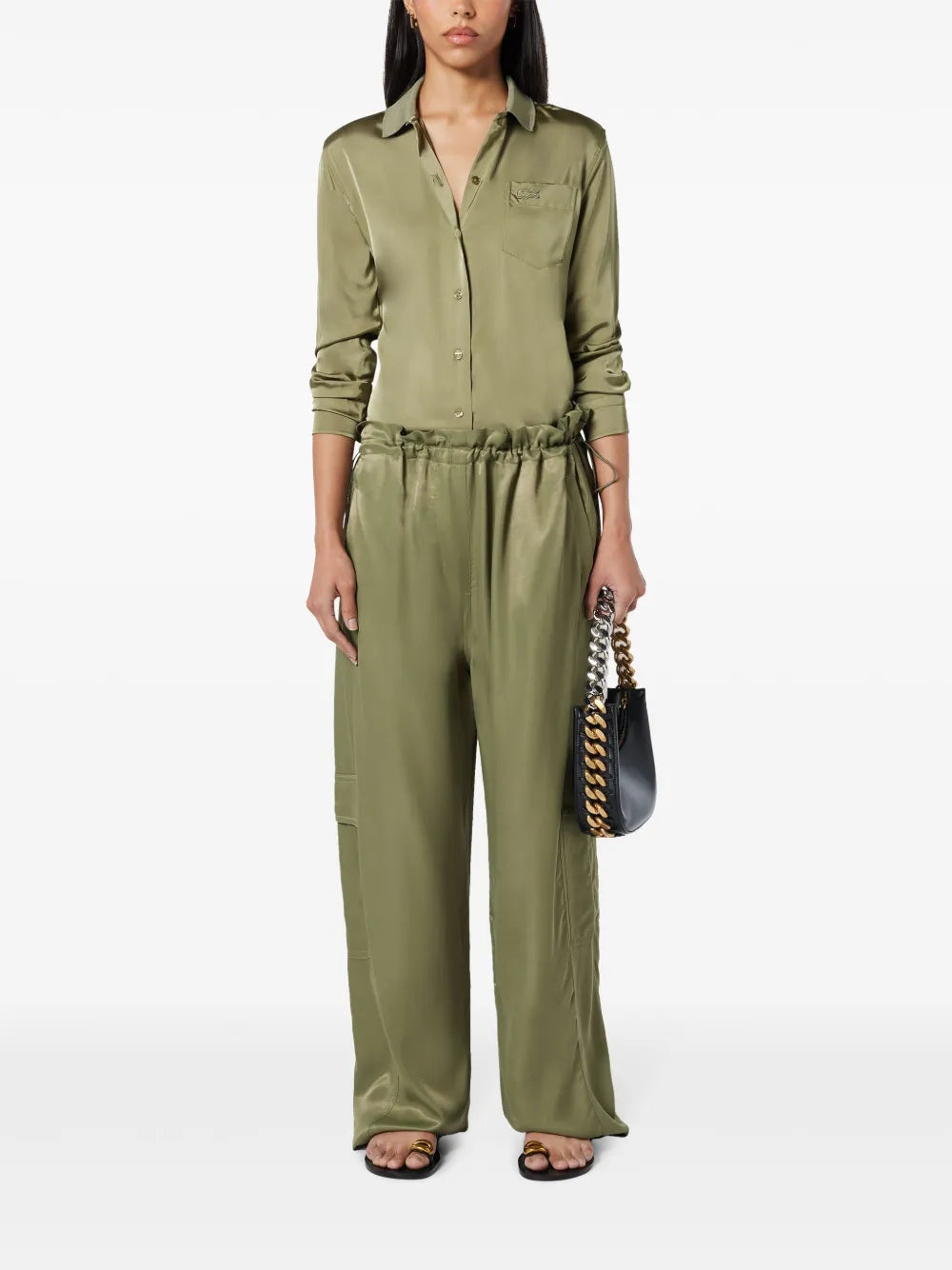 calças cargo de pernas largas