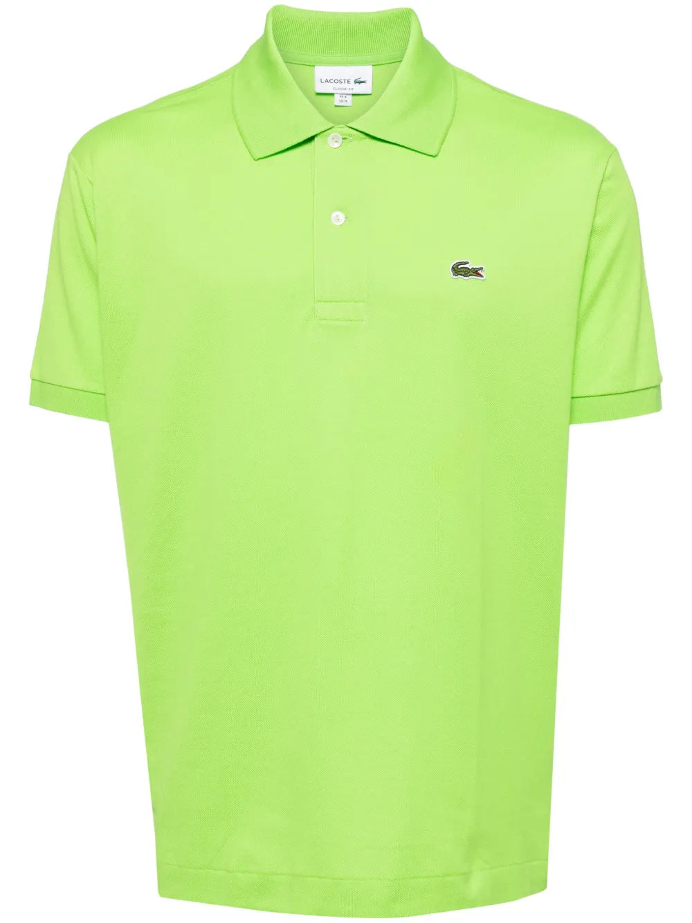 Camisa polo verde brilhante mangas curtas com patch de logo