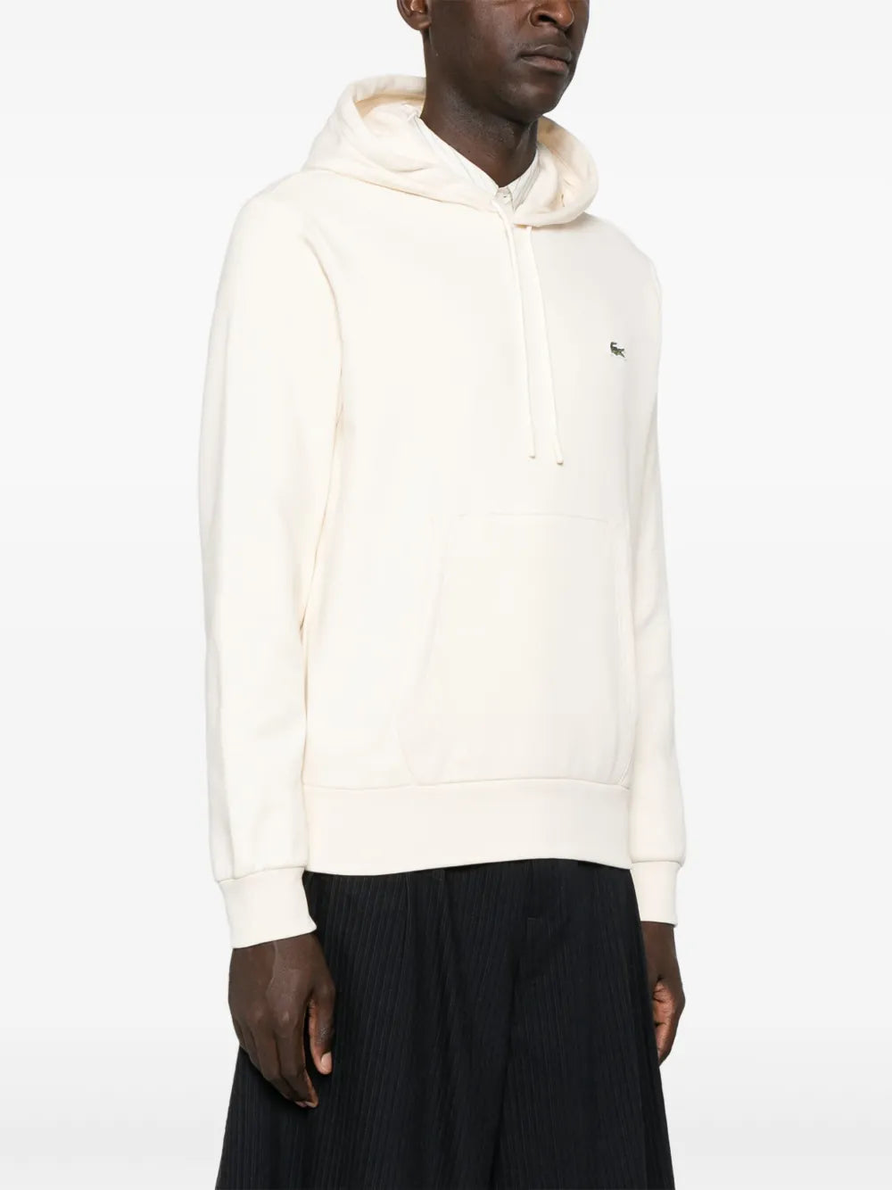 Casaco bege de algodão com capuz e logo