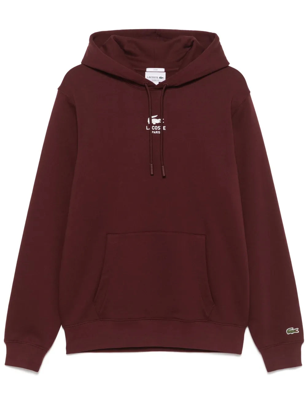 Casaco vermelho vinho de fleece com capuz