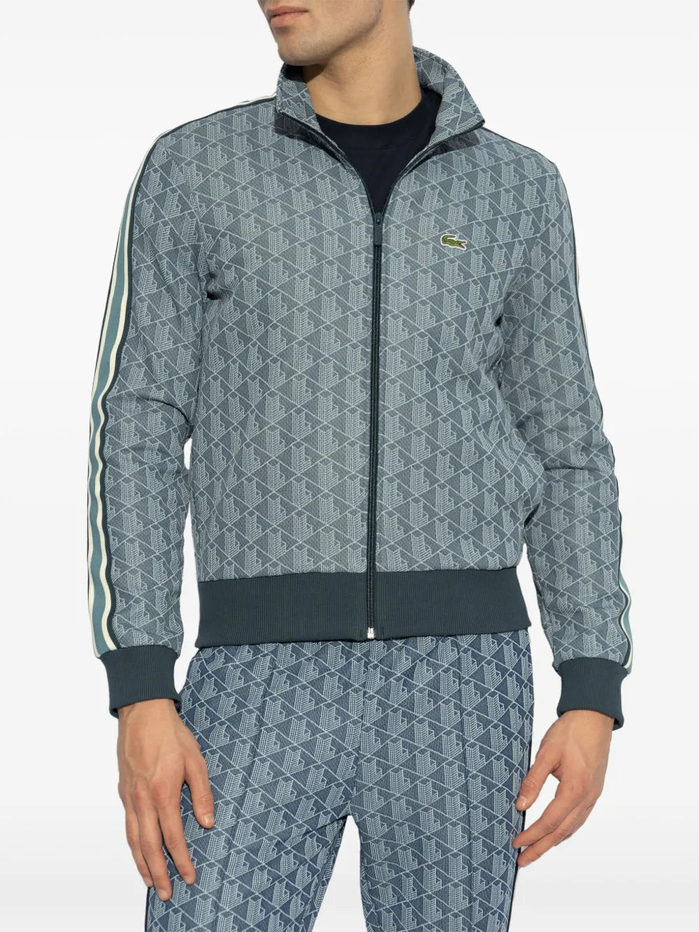 Casaco azul de jacquard