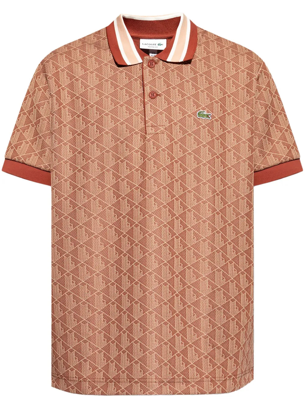 Camisa polo laranja de jacquard monogramado