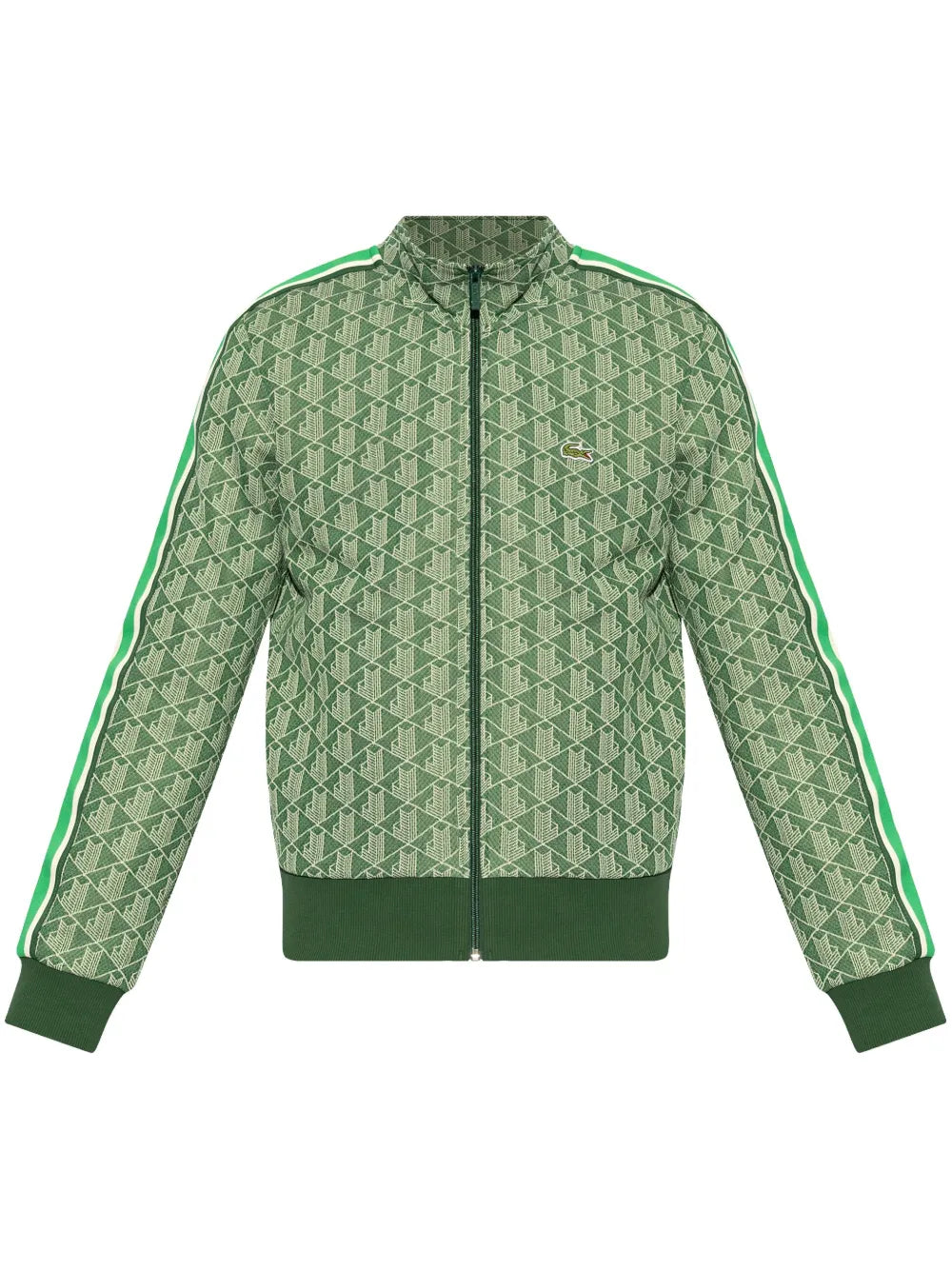 Casaco verde com padronagem monogramada