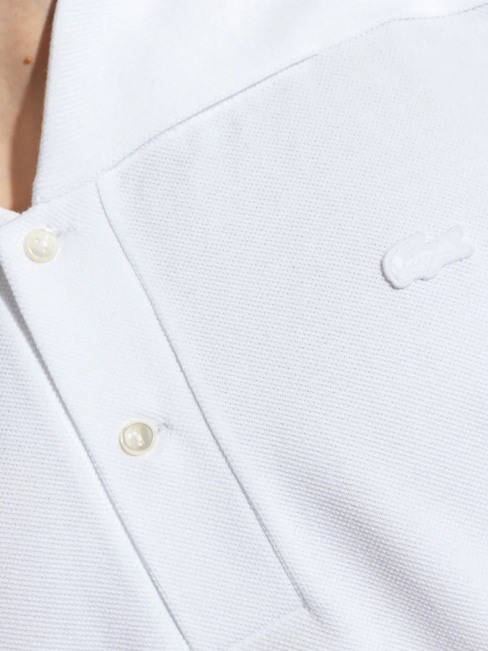 T-shirt polo de algodão branca