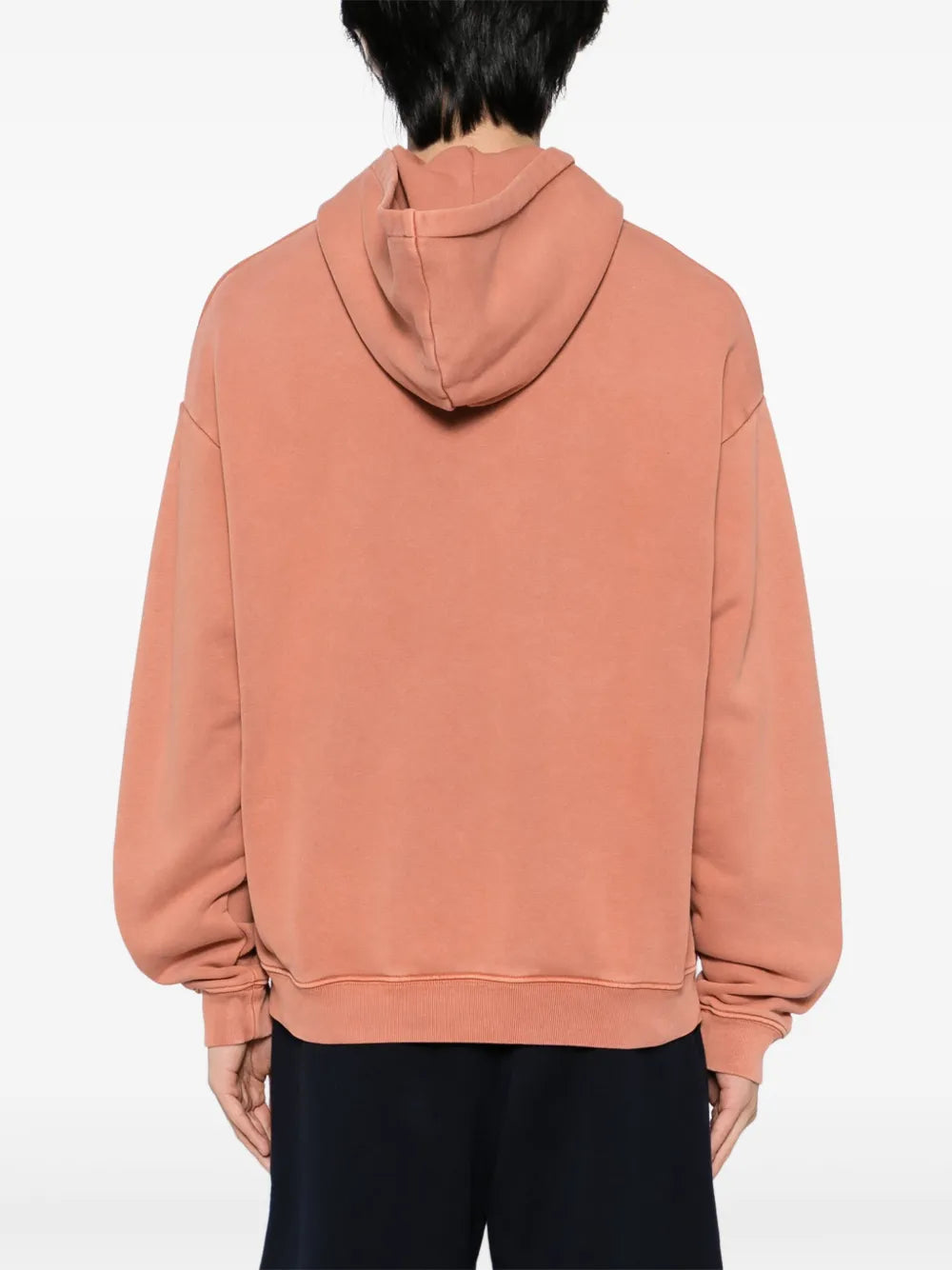 Casaco rosa claro jeans com capuz e patch de logo