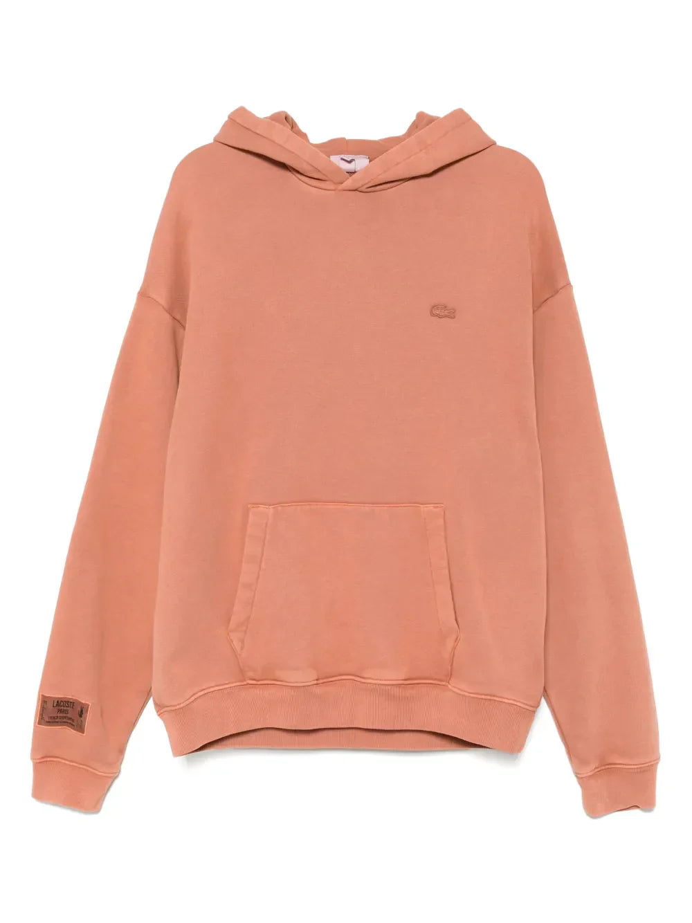 Casaco rosa claro jeans com capuz e patch de logo