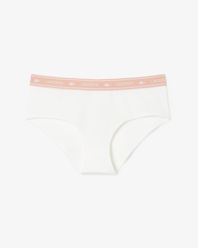 Shorts de algodão elástico com cós com logotipo