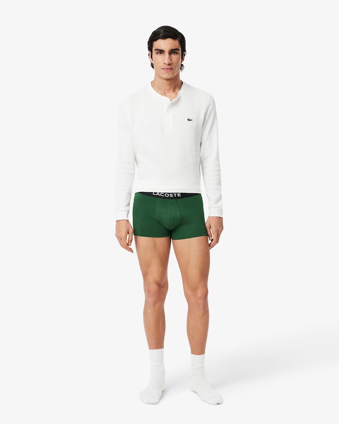 Pacote com 3 cuecas de algodão elástico