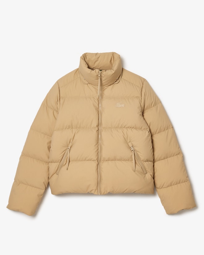 Jaqueta acolchoada com capuz e corte solto