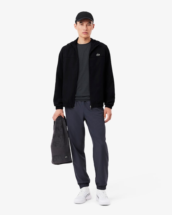 Casaco preto Desportivo repelente à água com logo