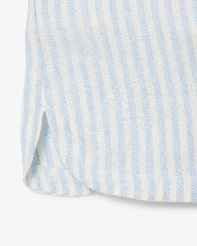 Shorts de linho listrados e folgados