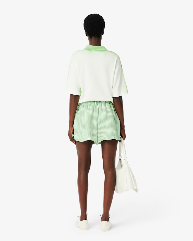 Shorts de linho listrados e folgados