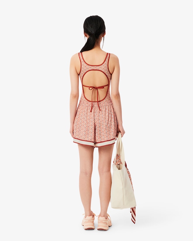 Shorts fluidos com estampa de monograma