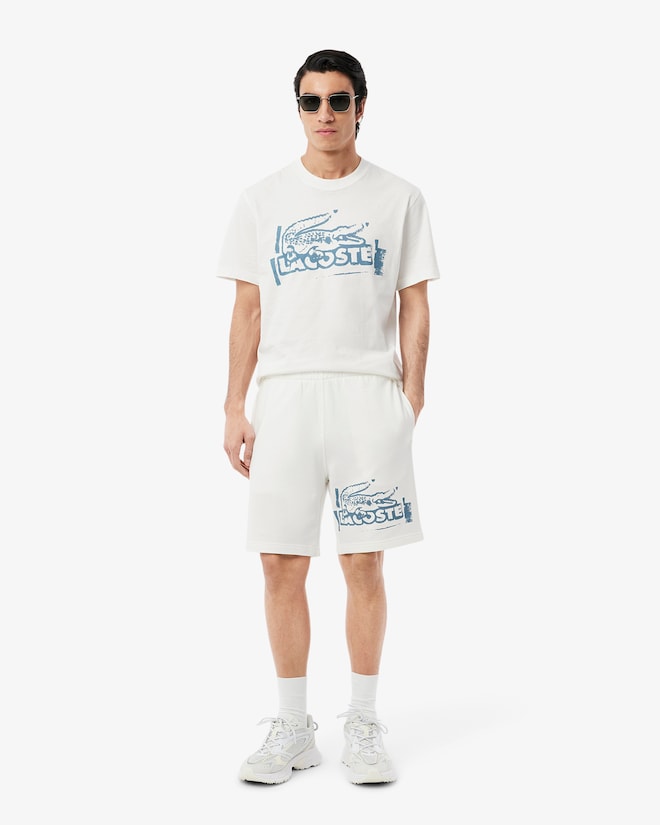 Shorts de lã de algodão gráfico