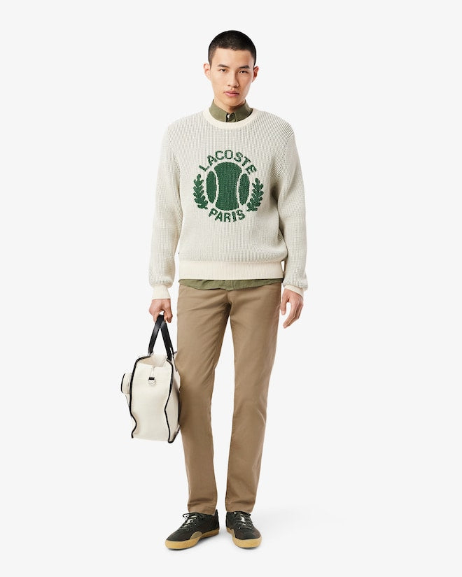 Calça chino de algodão elástico slim fit