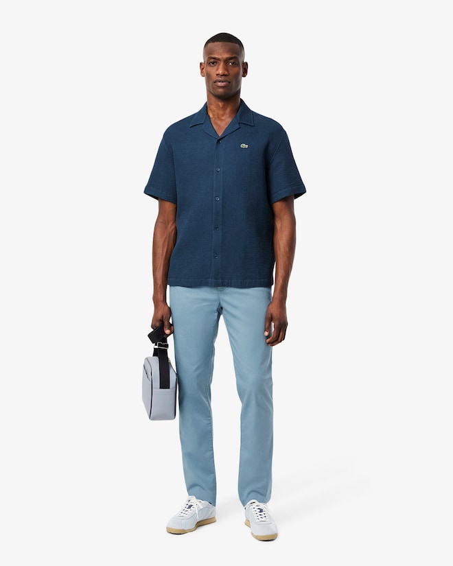 Calça chino de algodão elástico slim fit