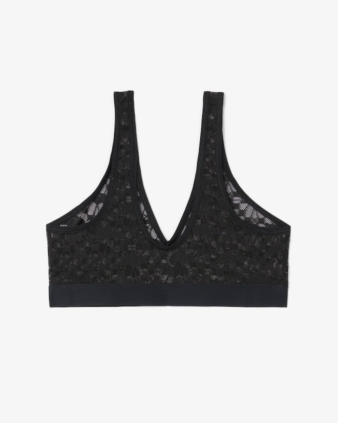 Sutiã bralette de renda com logotipo