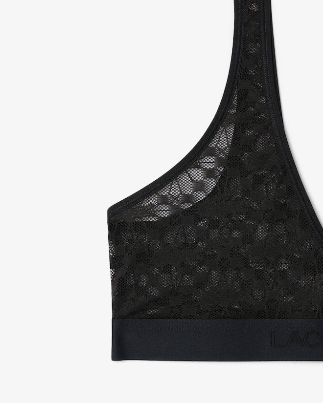 Sutiã bralette de renda com logotipo