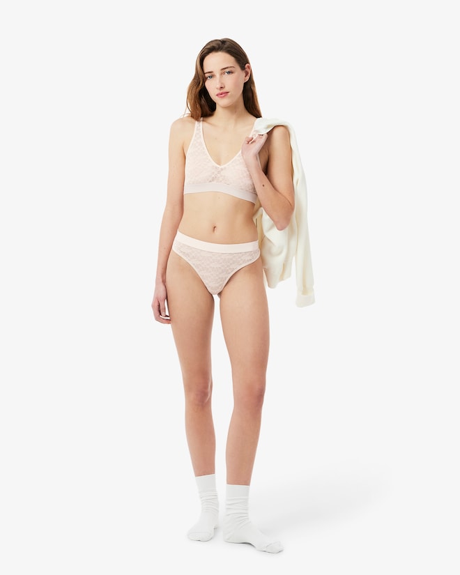 Sutiã bralette de renda com logotipo