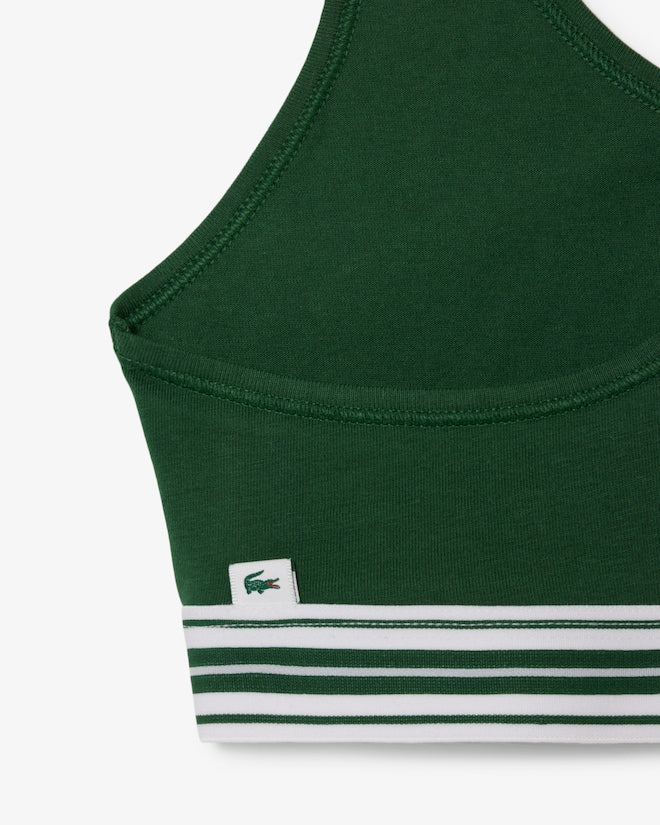 Sutiã bralette de algodão elástico com fita contrastante