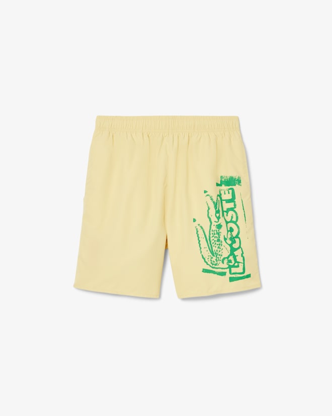 Shorts de banho longos com detalhes da marca