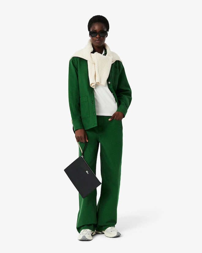 Bolsa pequena Anna em piqué de lona revestida