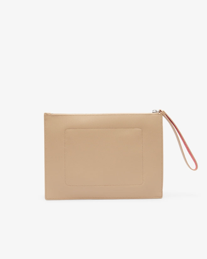 Bolsa pequena Anna em piqué de lona revestida