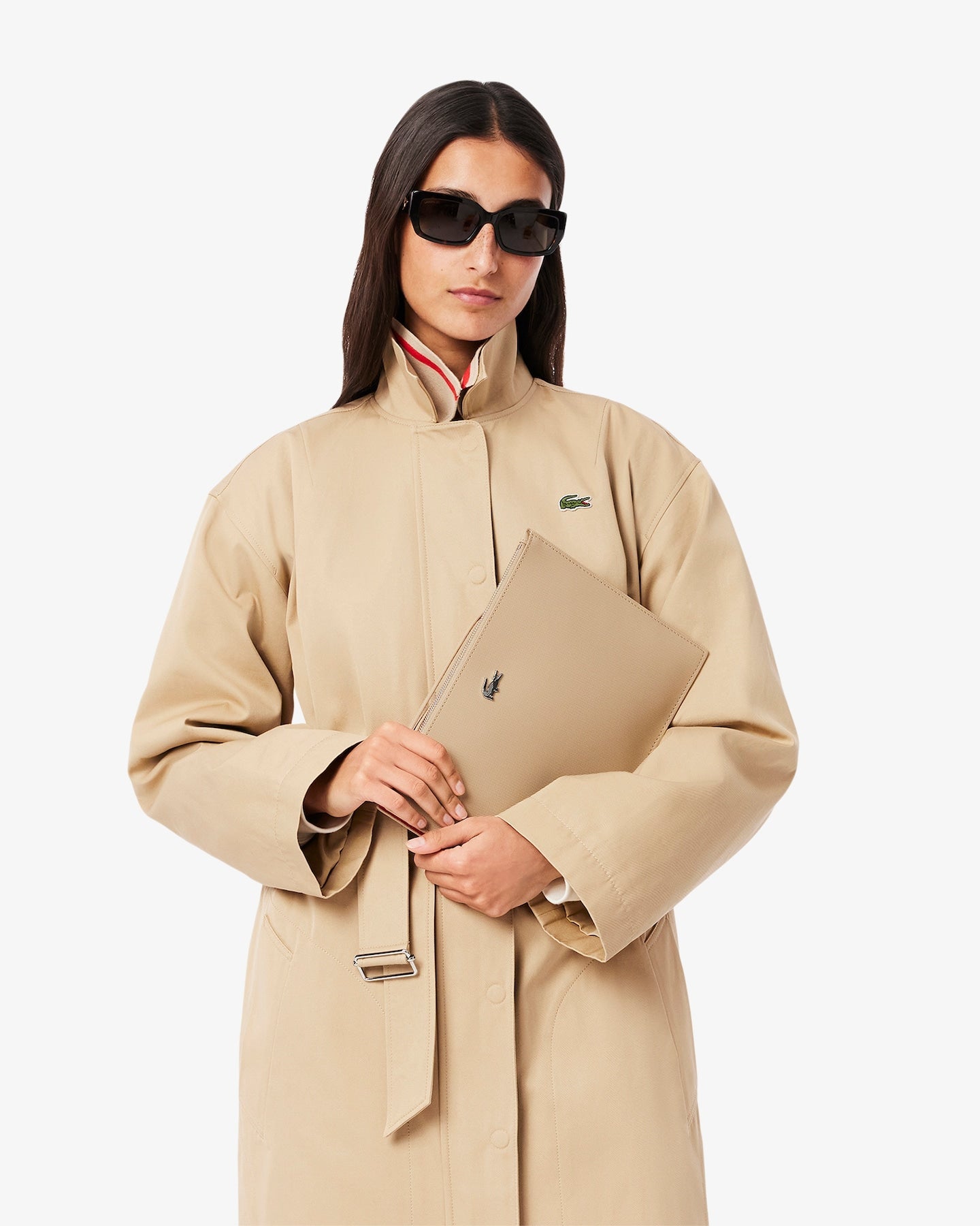 Bolsa pequena Anna em piqué de lona revestida