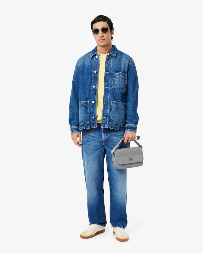 Bolsa de couro com aba Nomogramme