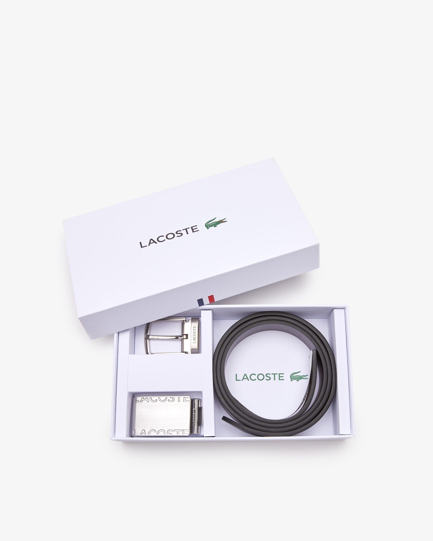 Caixa de presente com cinto de couro macio e 2 fivelas