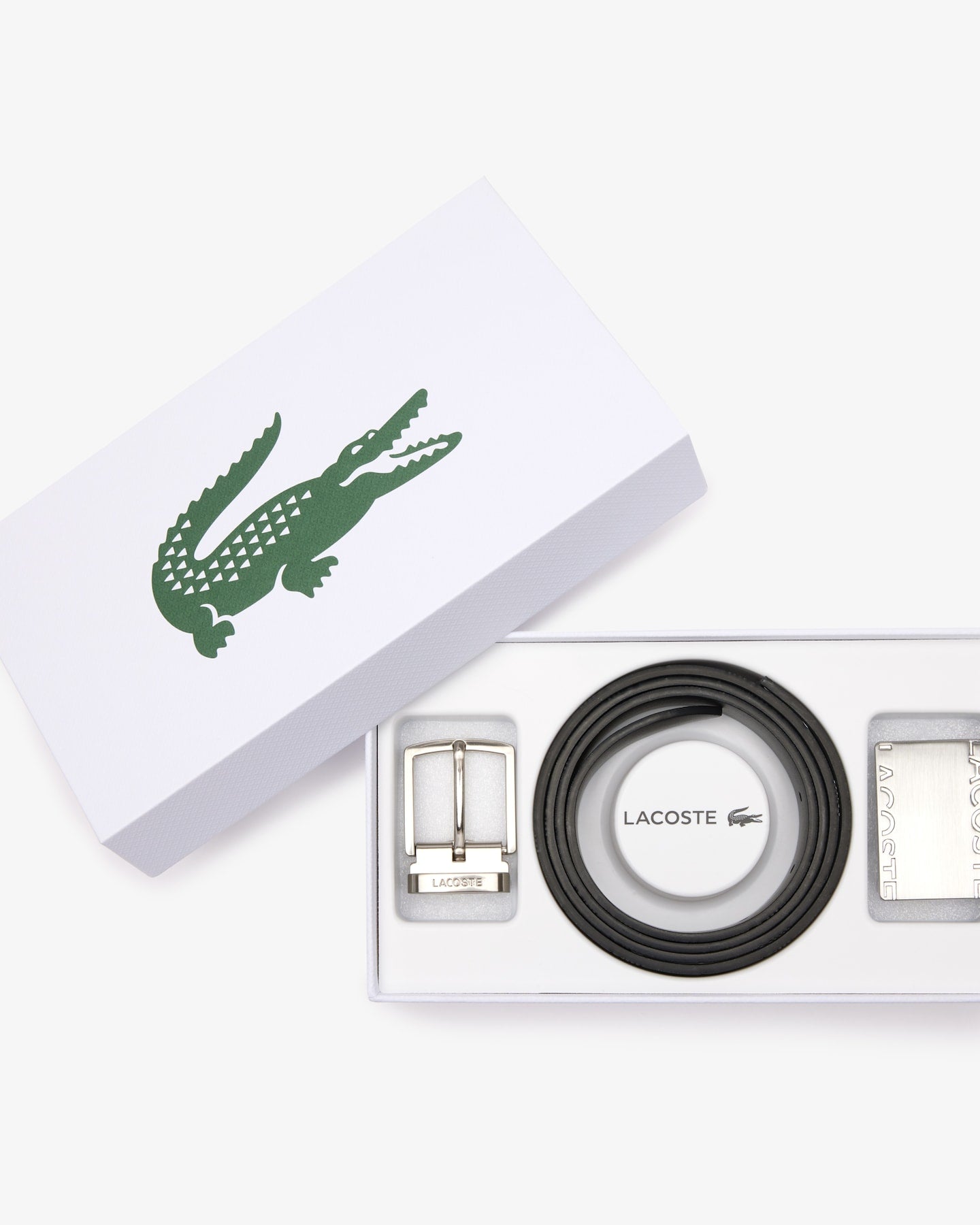 Caixa de presente com cinto de couro macio e 2 fivelas