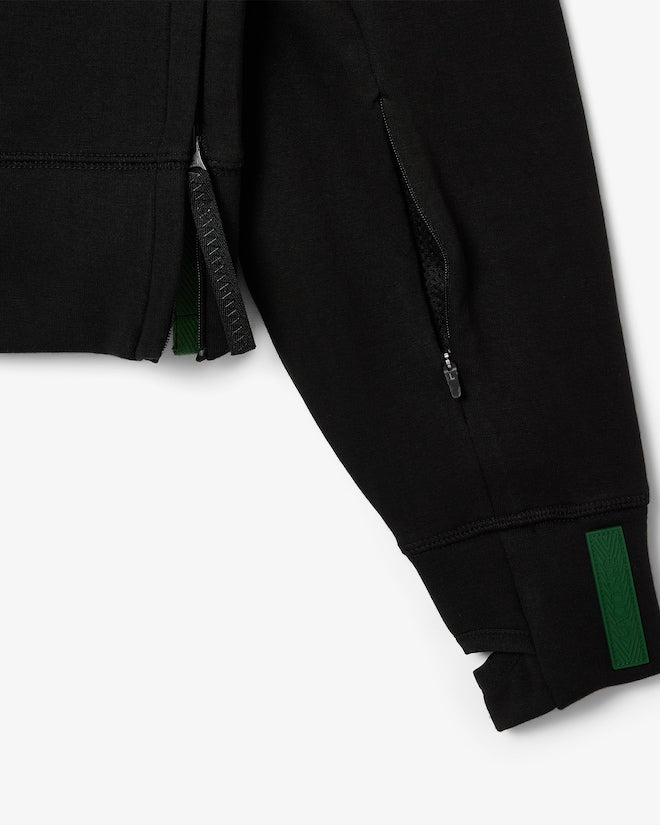 Moletom curto de algodão com capuz