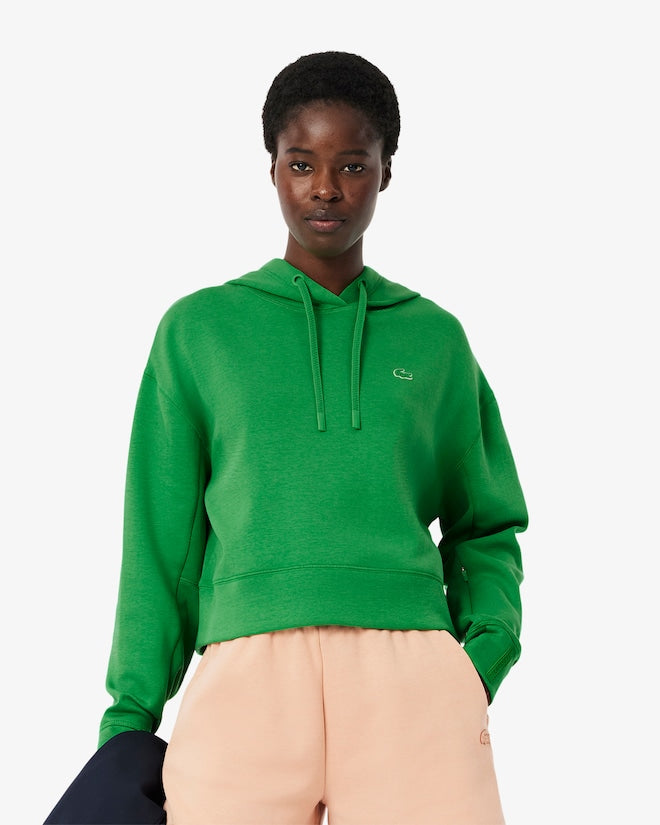 Moletom curto de algodão com capuz