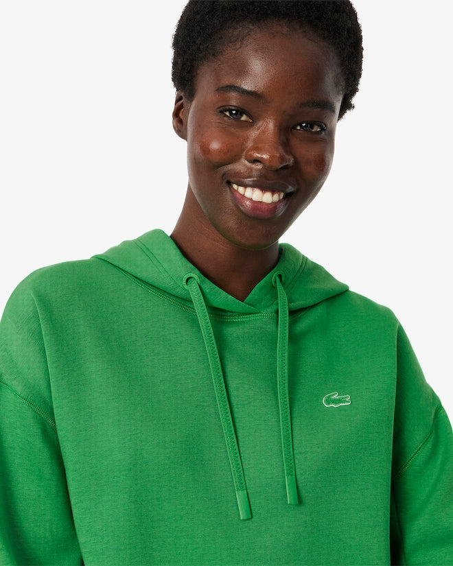 Moletom curto de algodão com capuz