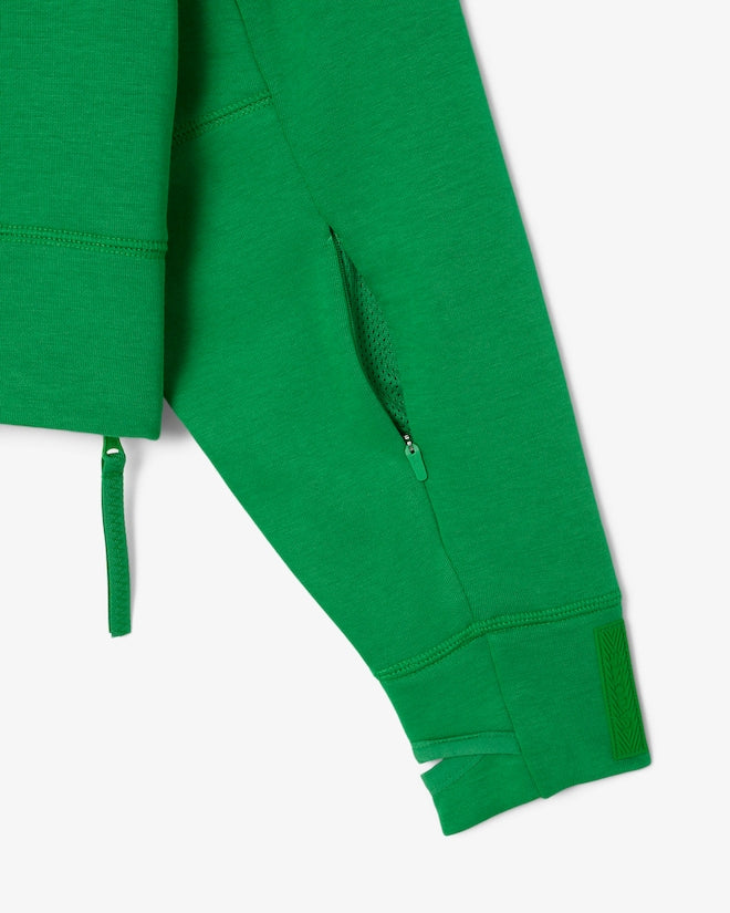 Moletom curto de algodão com capuz