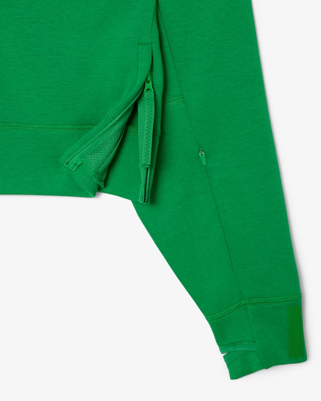 Moletom curto de algodão com capuz