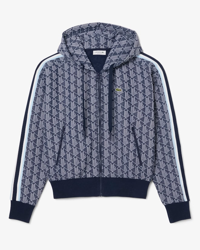 Moletom com capuz jacquard com monograma