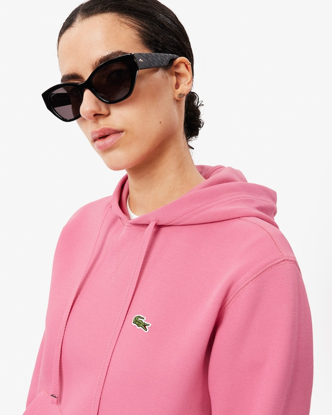 Moletom piqué folgado com capuz