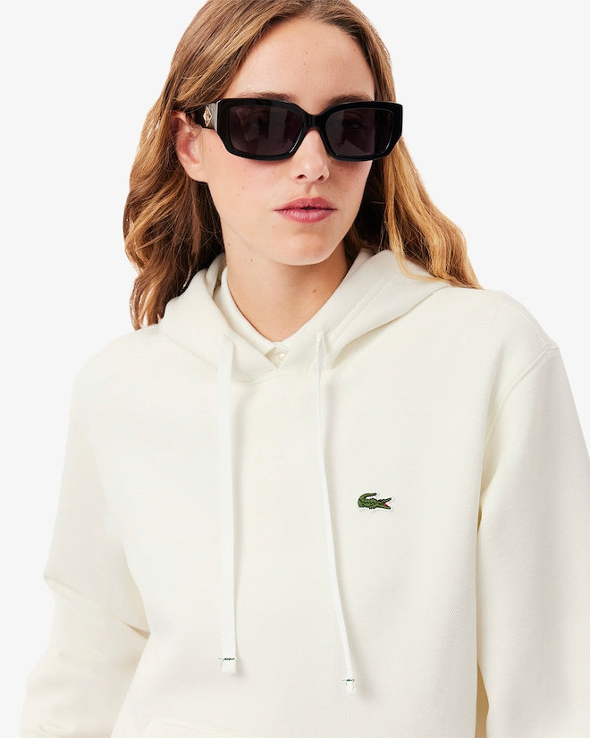 Moletom piqué folgado com capuz