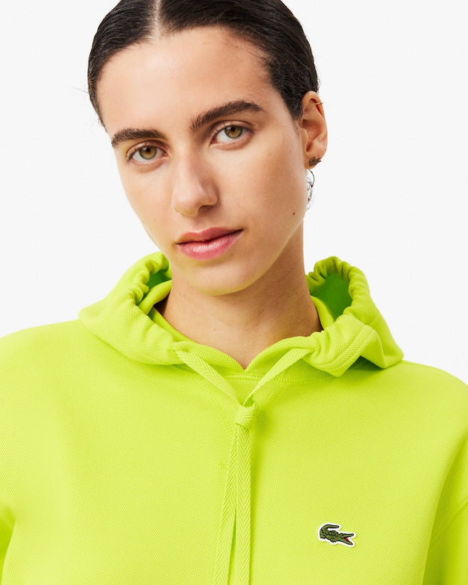 Moletom piqué folgado com capuz