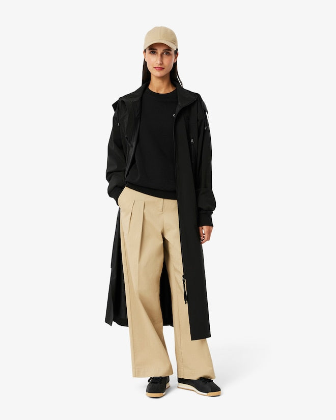 Moletom de lã folgado com gola redonda