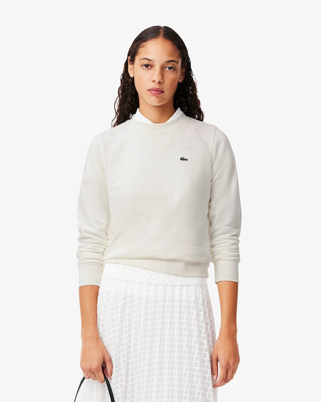 Moletom de lã folgado com gola redonda