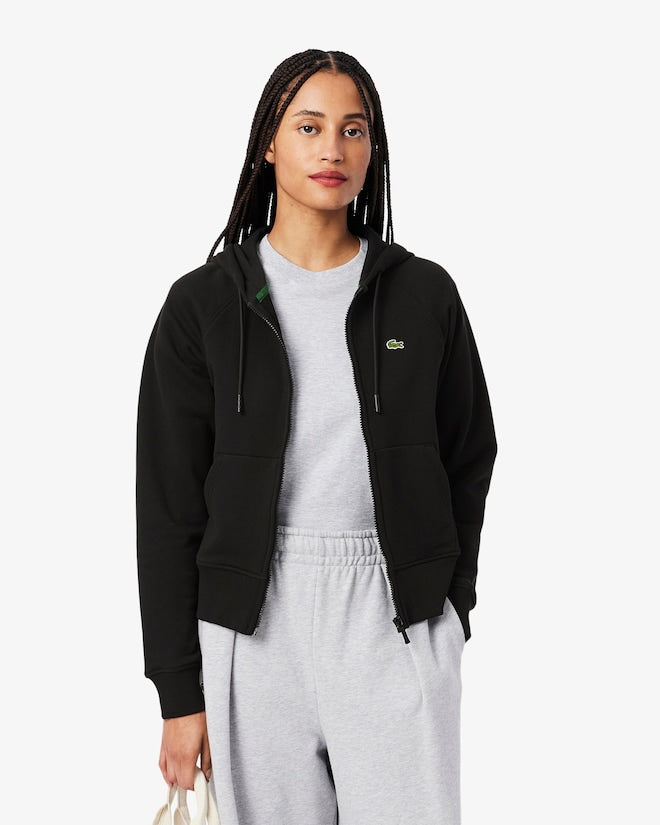 Moletom com capuz e zíper de lã