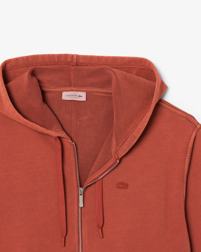 Moletom oversized com zíper e efeito lavado