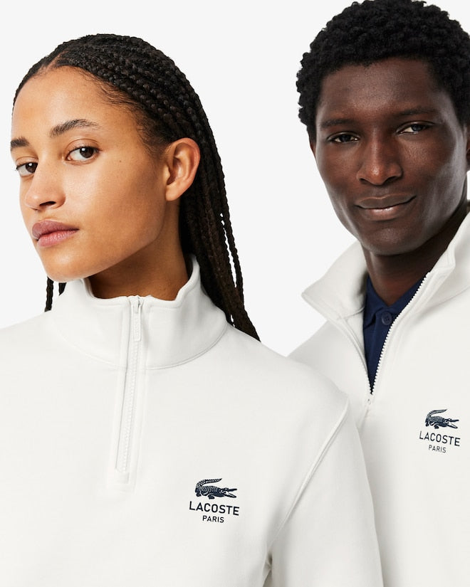 Moletom estampado com gola alta e zíper