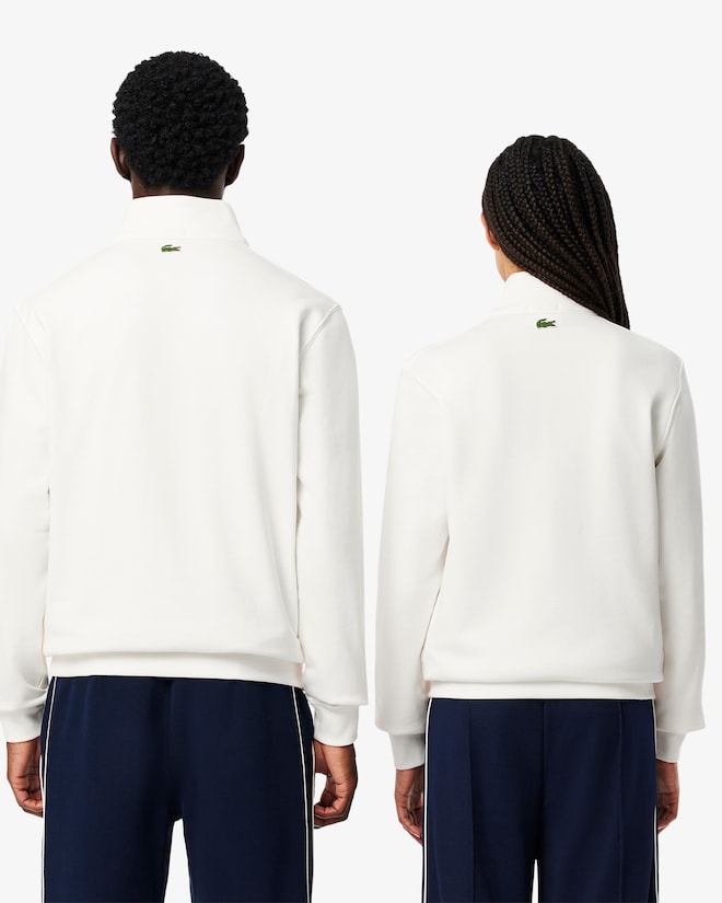 Moletom estampado com gola alta e zíper