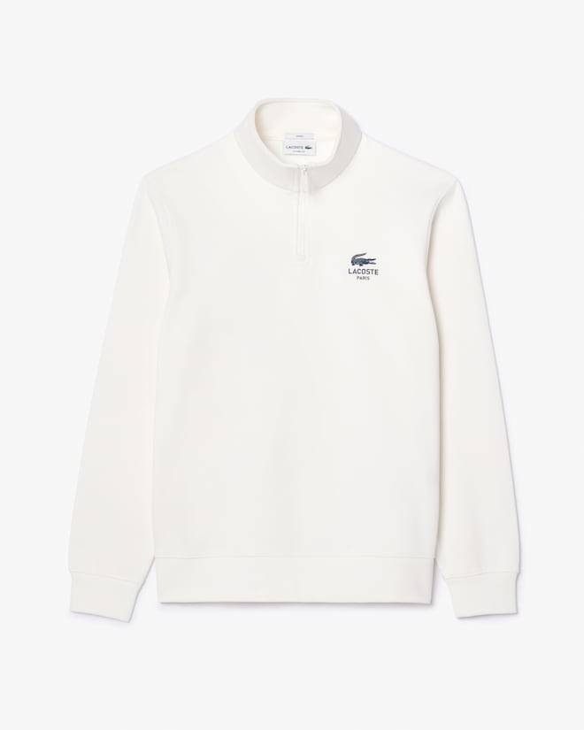 Moletom estampado com gola alta e zíper